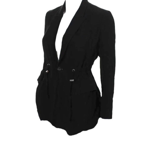 A.L.C. Collins Blazer Jacket Size 2 Black Cinch Waist - Picture 3 of 8